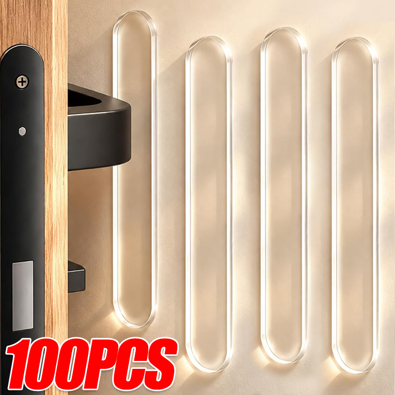 Door Stopper Rubber - Silikon-Schranktürdämpfer Selbstklebende Anti-Kollisions-Türstopper Puffer-Pads Möbeltürgriff-Schutzstreifen