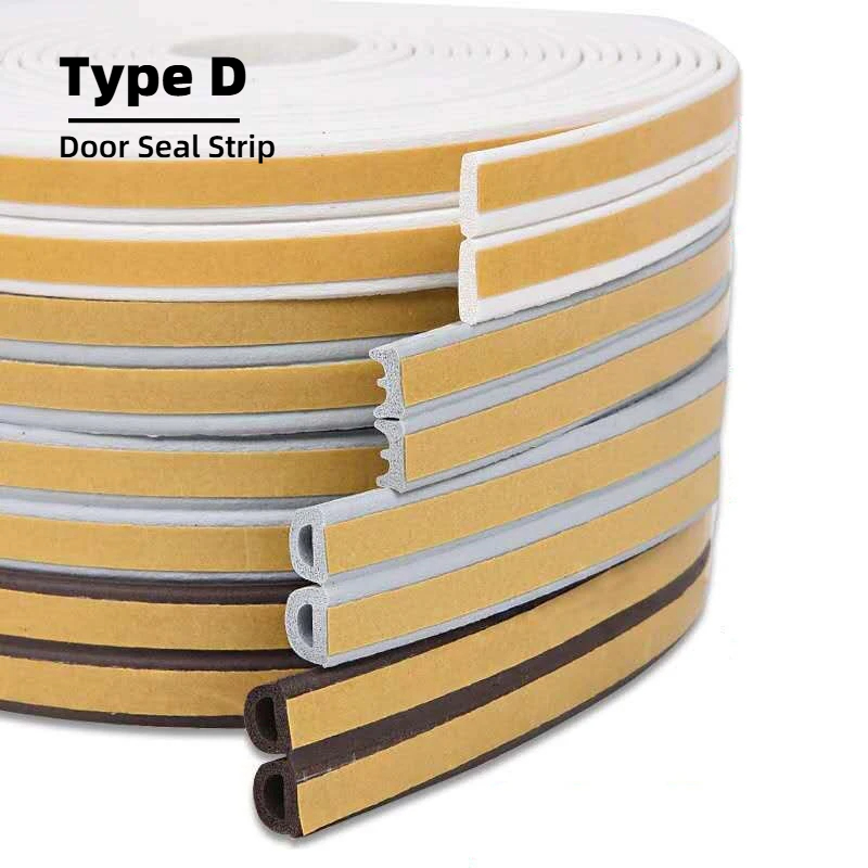 Door Stopper Rubber - 5 m/10 m Wetterschutz-Türdichtungsstreifen Typ D
