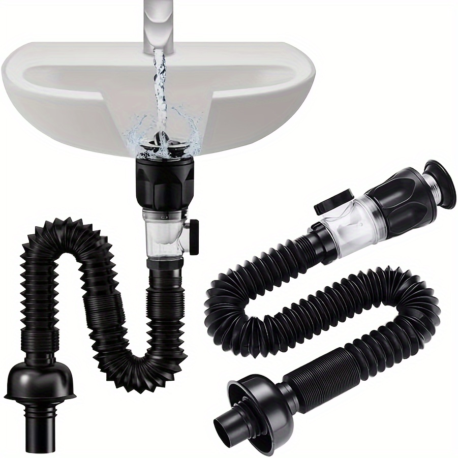 Home Improvement K&B Construction - 1 x geruchsdichter, verstellbarer P-Siphon, langlebiges