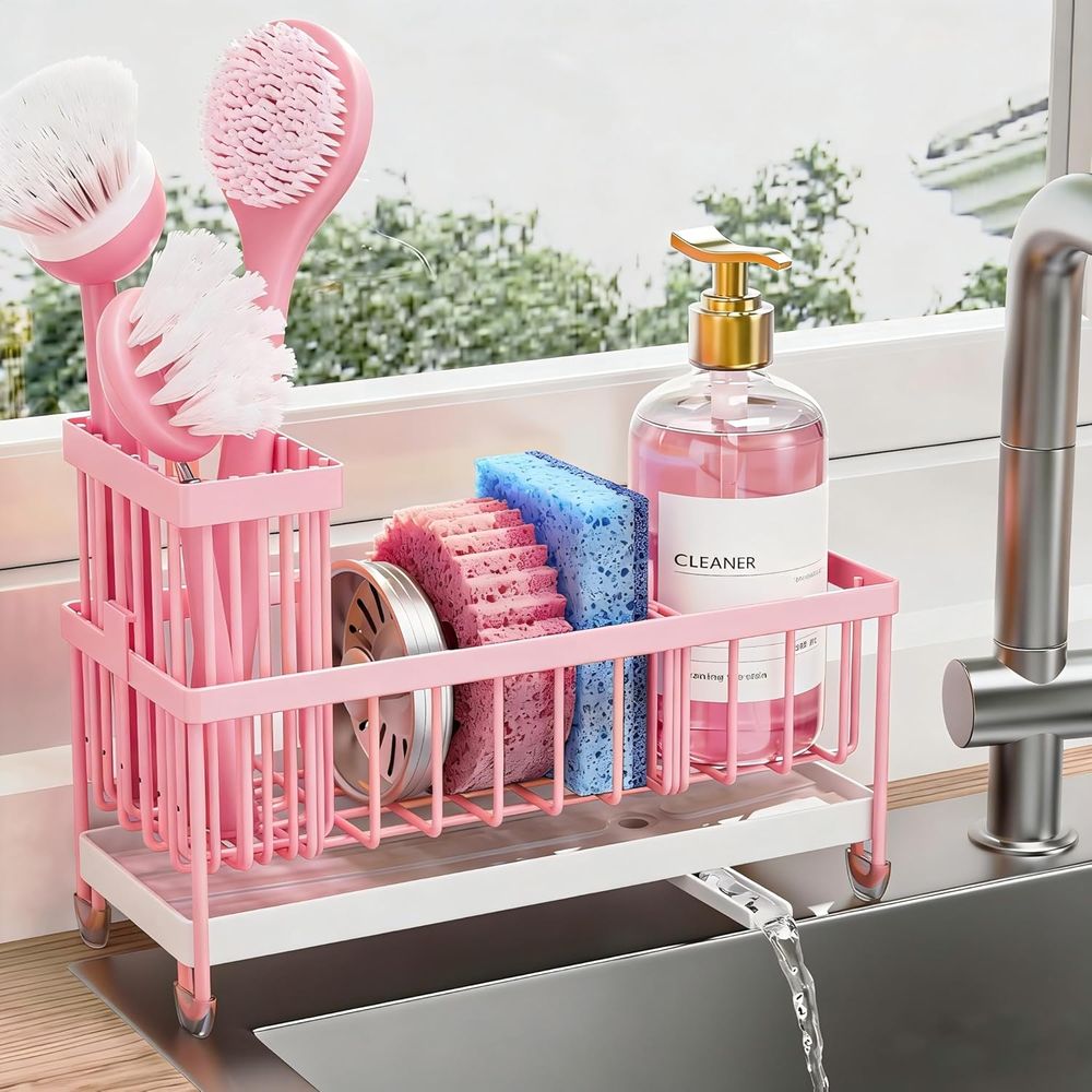 Home Improvement K&B Construction - Schwammhalter oder Spülbecken-Organizer mit hohem Bürstenhalter,