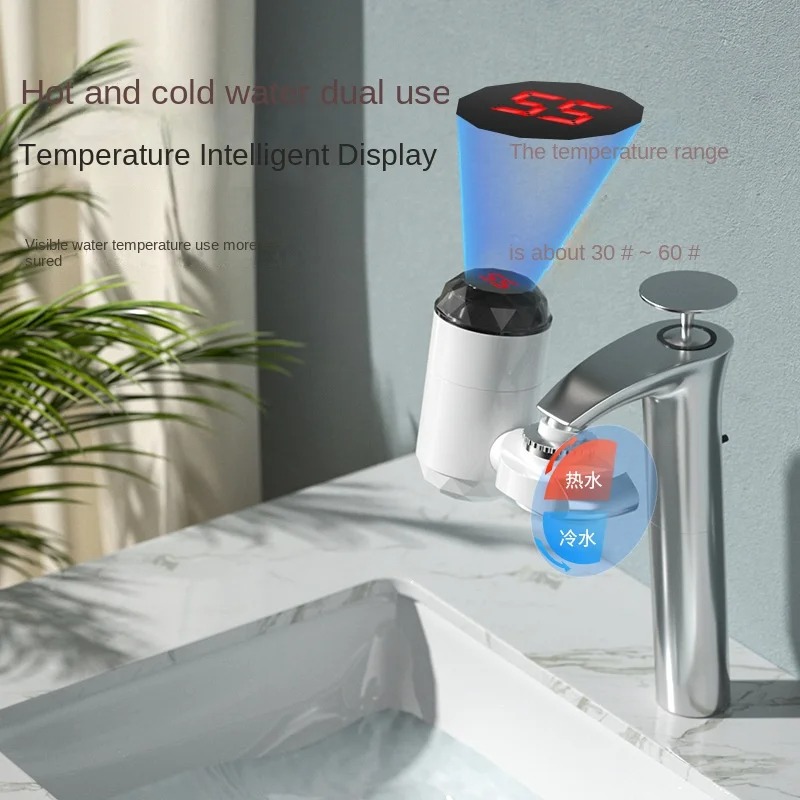 Home Improvement K&B Construction - 3000W Durchlauferhitzer mit Temperaturanzeige und Heiß-Kalt-Wasserhahn