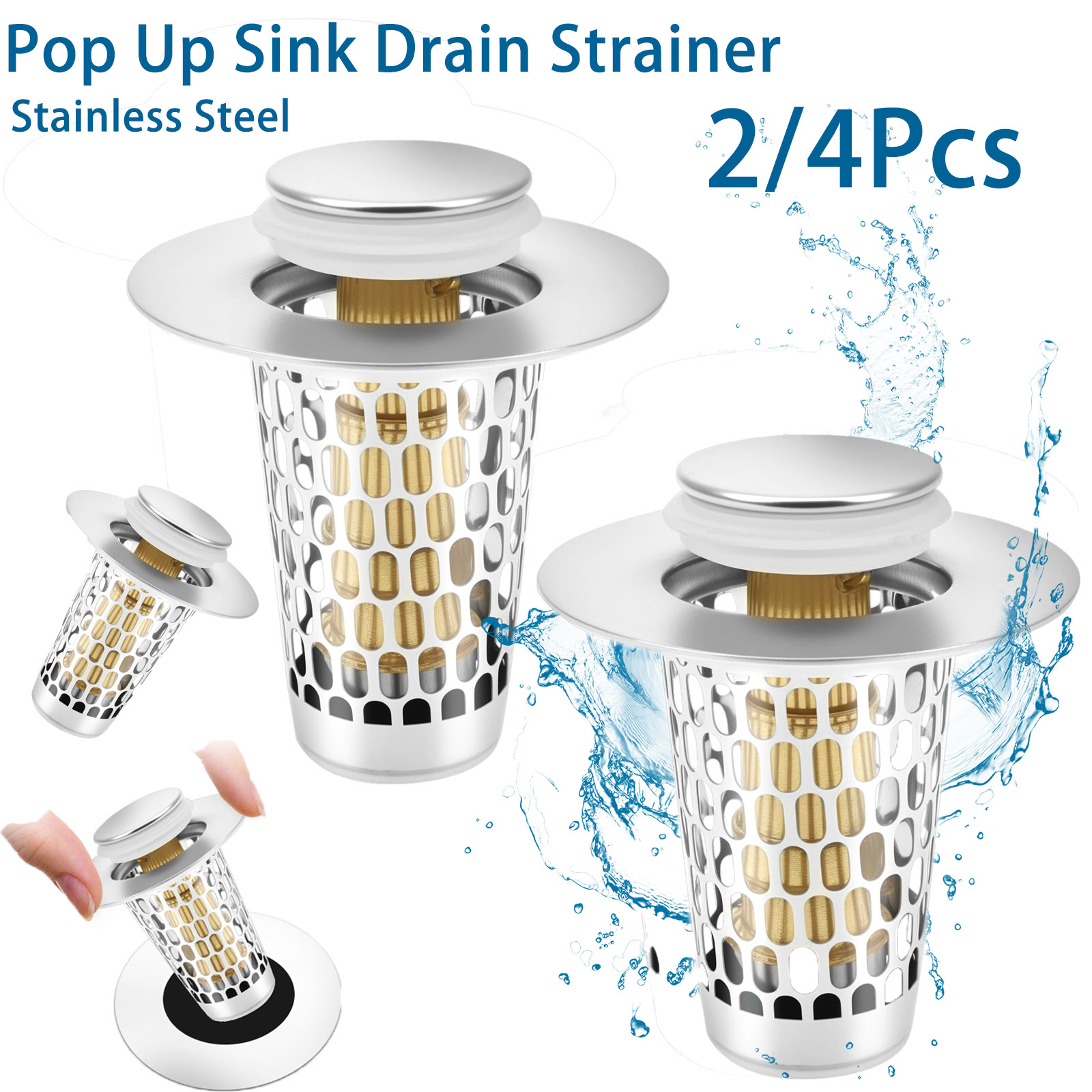 2/4Pc Pop Up Waschbecken Abflu – Home Improvement K&B Construction Bewertung und Preis